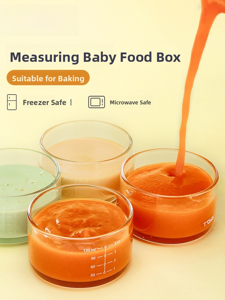 Baby Food Glass Containers - Portable Baby Food Bowl with Sc