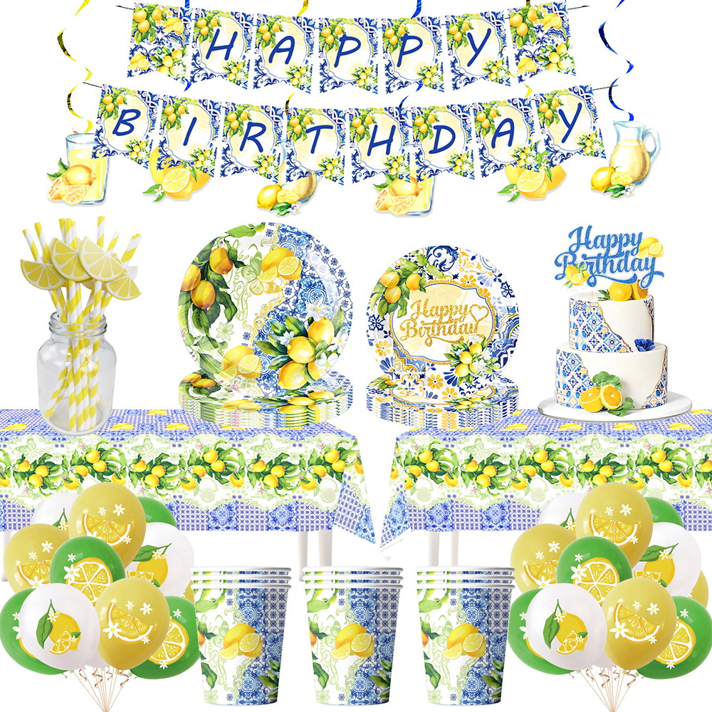 Baby Food Yellow - Lemon Party Disposable Tableware Paper Plate