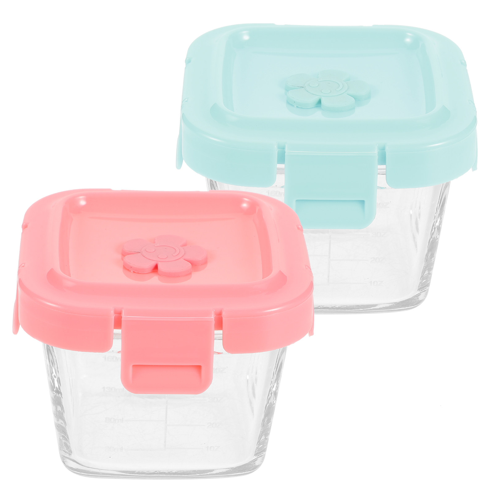 Baby Food Glass Containers - 2Pcs Baby Food Storage Bowl High