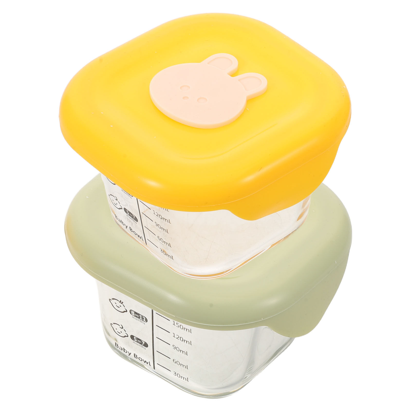 Baby Food Yellow - 2Pcs Baby Food Storage Containers 230Ml