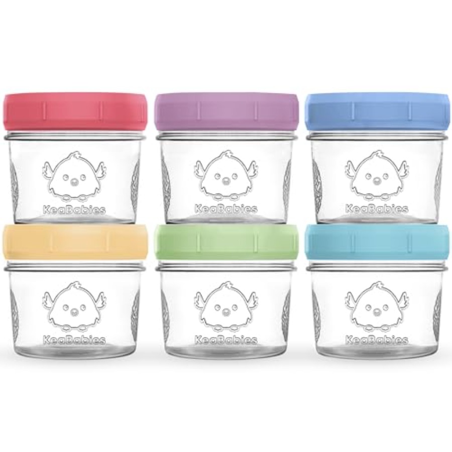 Baby Food Glass Containers - KeaBabies 6pk 4oz Glass Baby Food