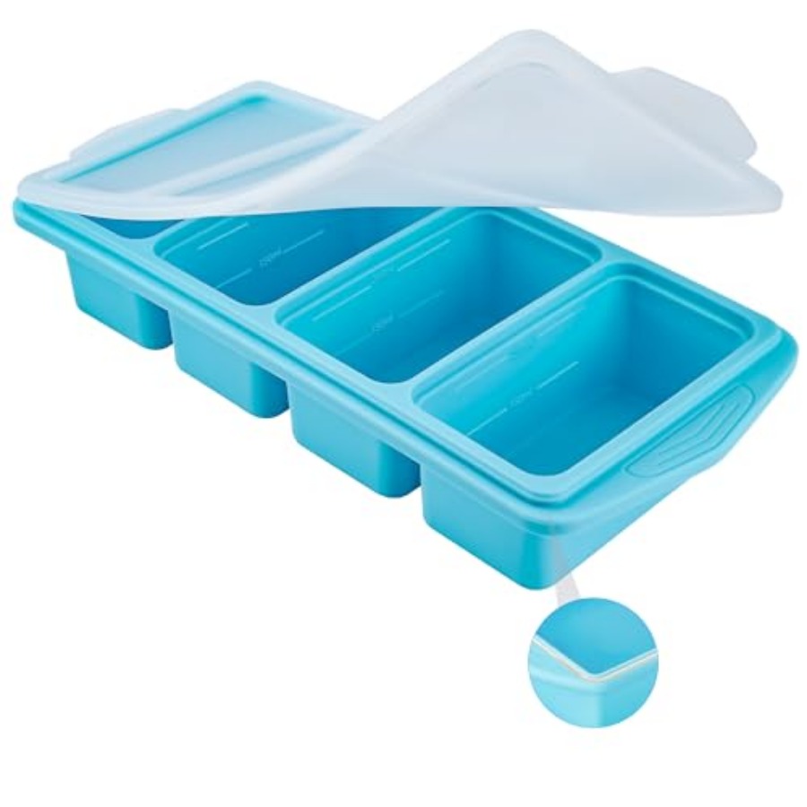 Baby Food Tray - Serenity Blue Silicone Freezer Tray with