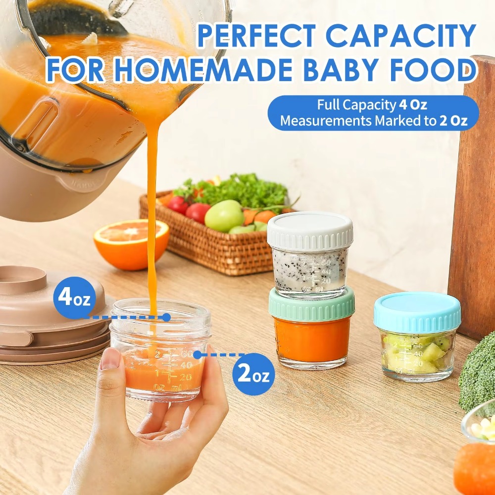 6pcs Mason Jar Glass Baby Food - Baby Food Glass Containers recensione e prezzo