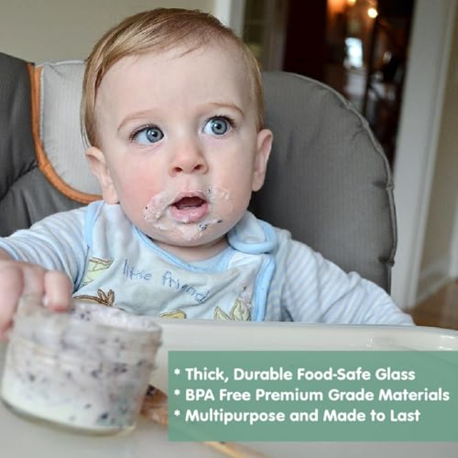 Sage Spoonfuls -12 Pack 4 oz B - Baby Food Glass Containers recensione e prezzo