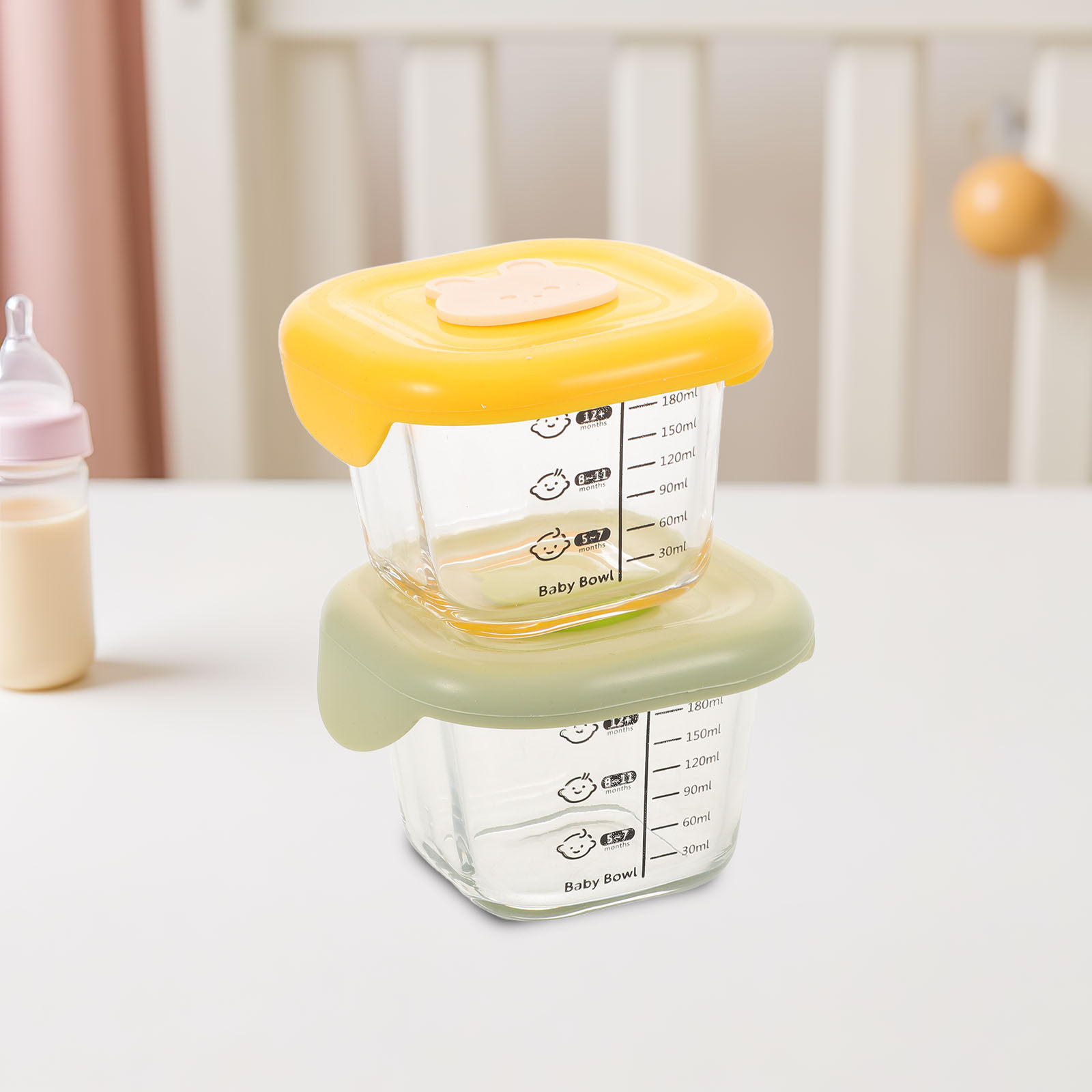 2Pcs Baby Food Storage Contain - Baby Food Yellow recensione e prezzo