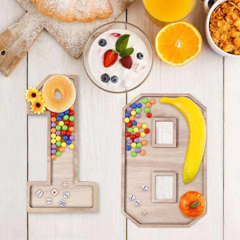 Large Wooden Number Charcuteri - Baby Food Tray recensione e prezzo