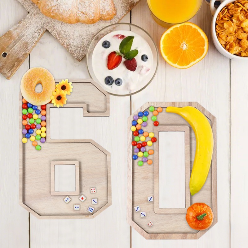 Large Wooden Number Charcuteri - Baby Food Tray recensione e prezzo