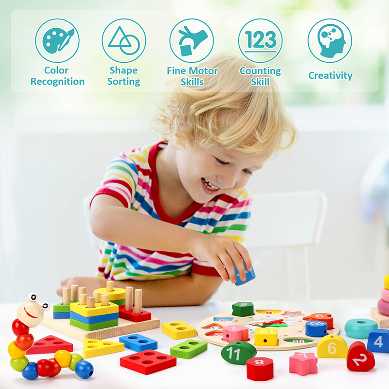 5-6pcs/set Montessori Wooden T - Baby Food Quantity recensione e prezzo