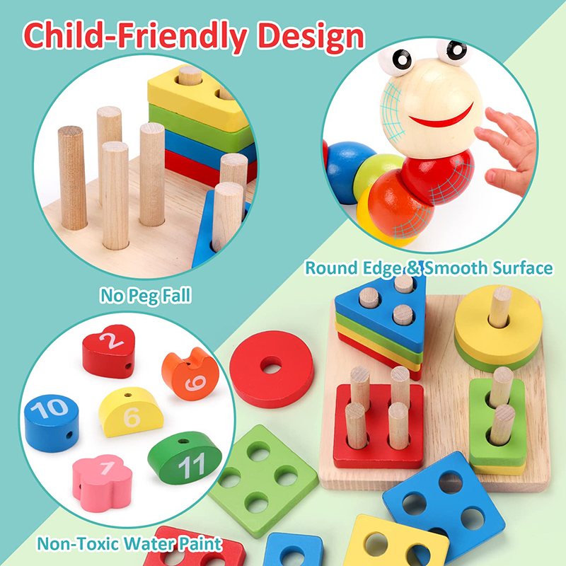 5-6pcs/set Montessori Wooden T - Baby Food Quantity recensione e prezzo