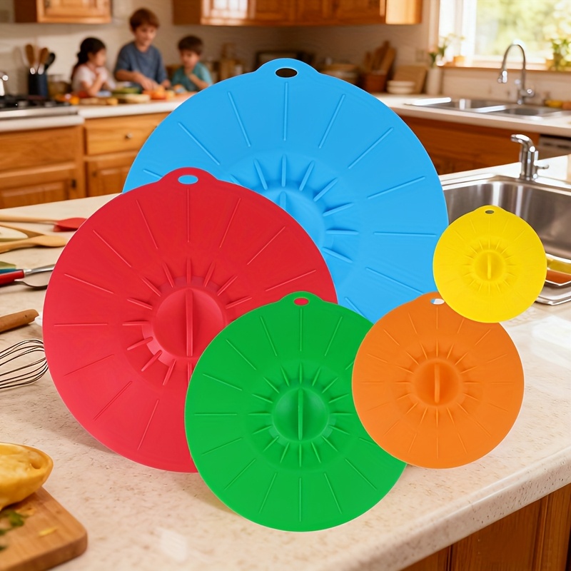 5-Piece Silicone Lids, Heat-Re - Silicone Suction Bowl recensione e prezzo