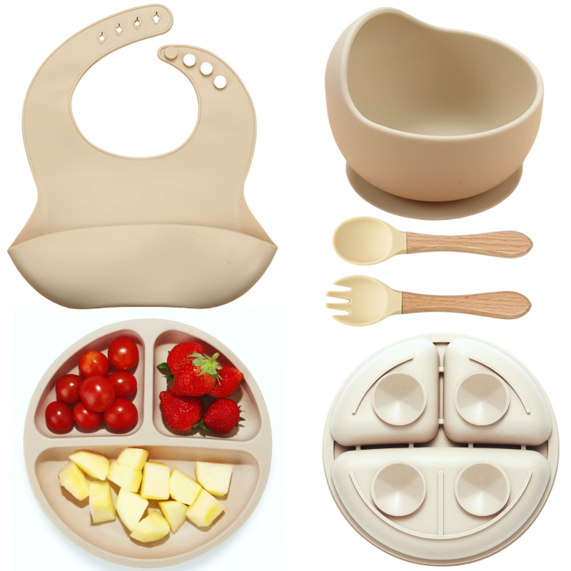 5Pcs Silicone Baby Feeding Set - Silicone Suction Bowl recensione e prezzo