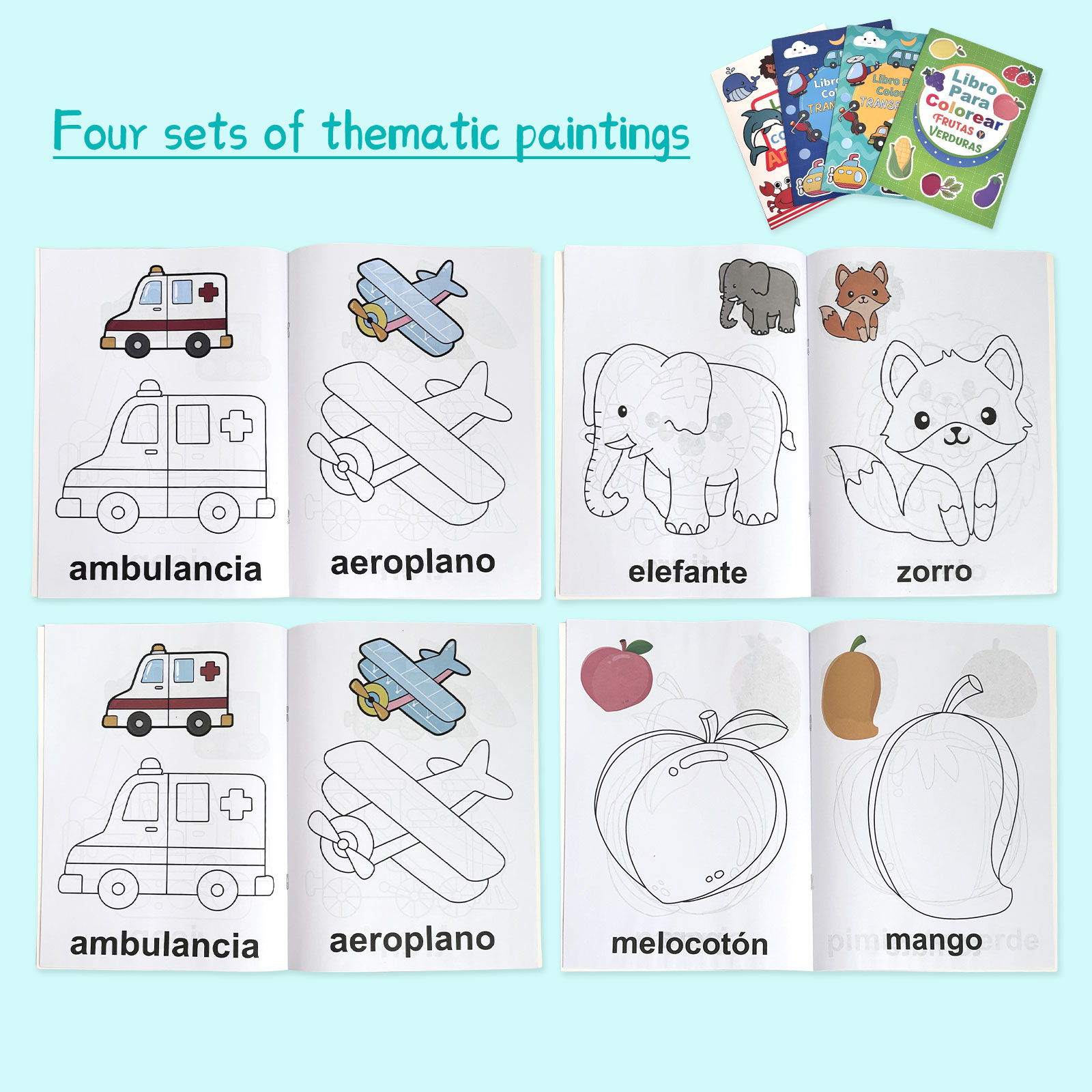 4 Pack Spanish Vocabulary Colo - Baby Food Age recensione e prezzo