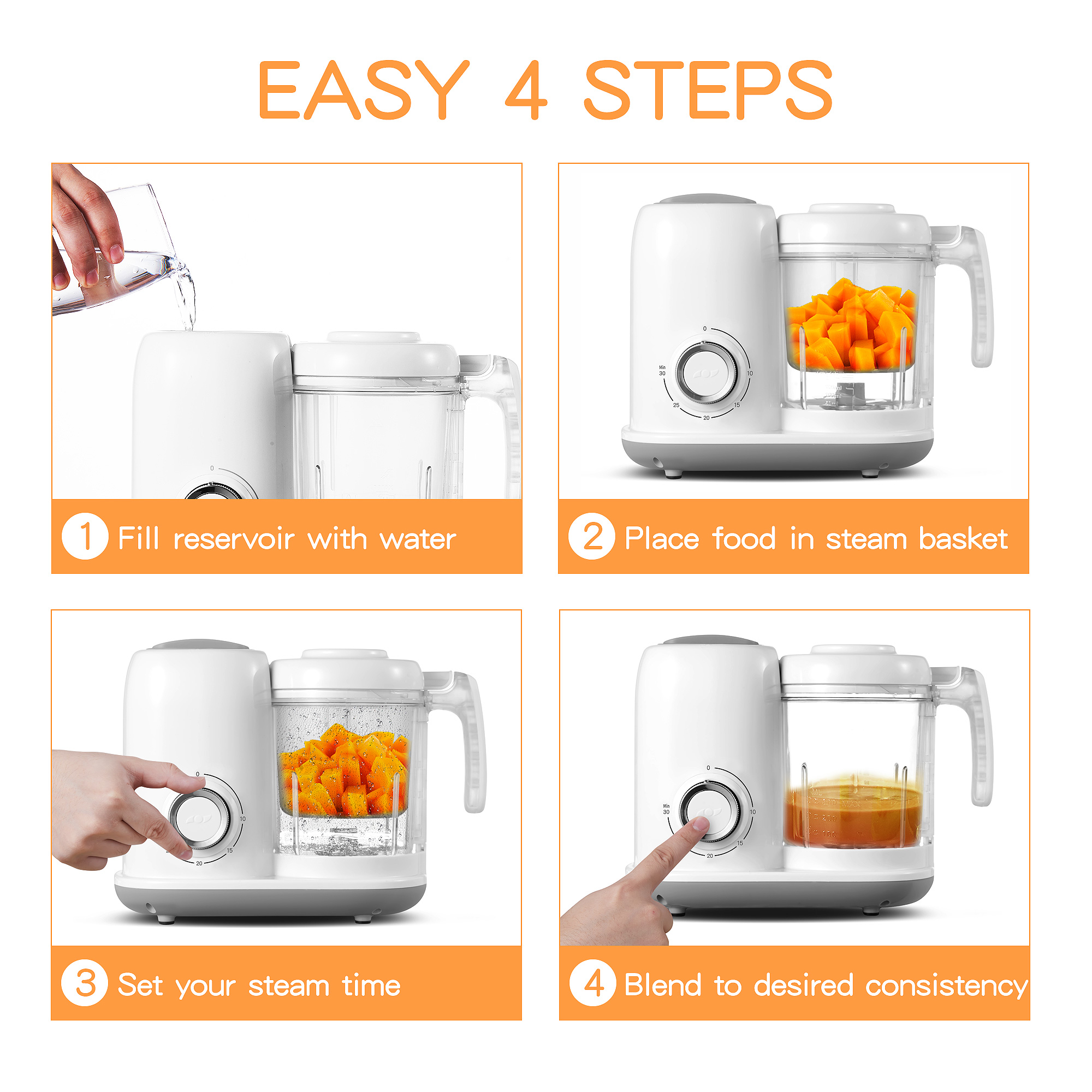 Baby Food Maker, 4 in 1 Baby F - Baby Food Steamer Baby Safe recensione e prezzo